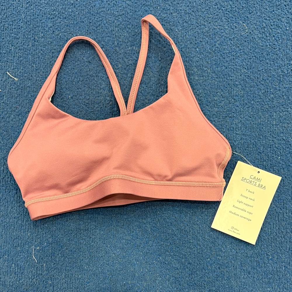 Fleo Tumbling/Gymnastics/Crossfit/Swim/Cheer Sports Bra in Mauve